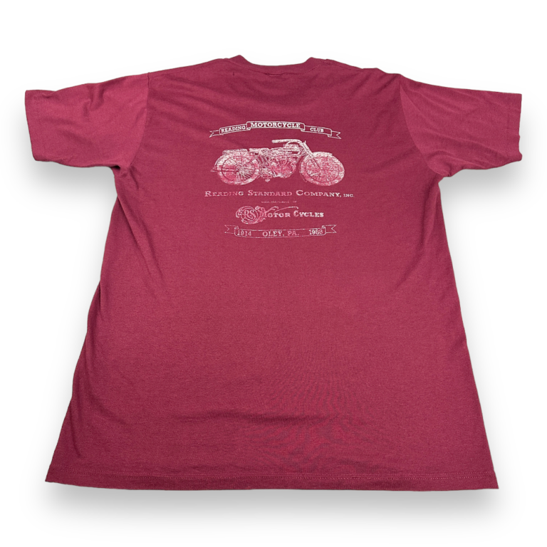 Vintage 80s Reading Standard Company Motorcycle Club T-Shirt LARGE