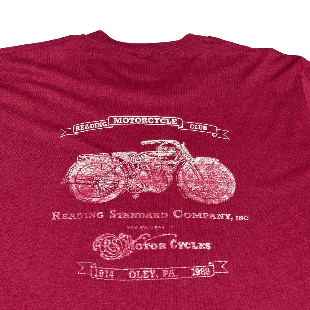 Vintage 80s Reading Standard Company Motorcycle Club T-Shirt LARGE