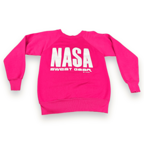 Vintage 80s Nasa Sweat Gear Hot Pink Raglan Sweatshirt EXTRA SMALL XS