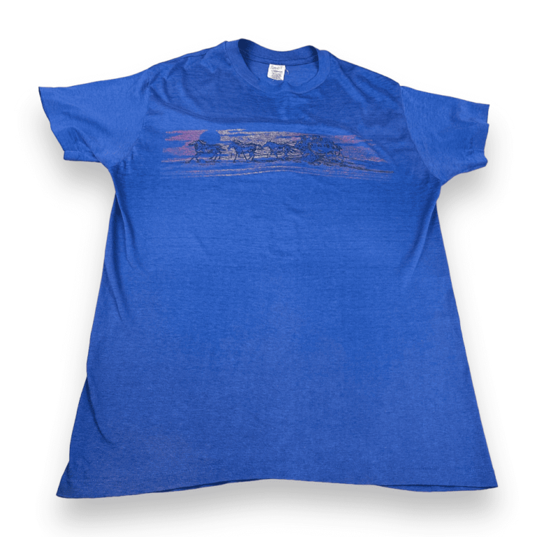 Vintage 70s Cowboy Stagecoach Sunset T-Shirt MEDIUM