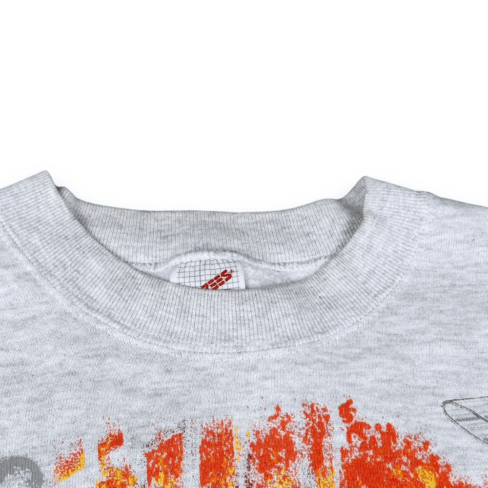 Vintage 80s Firefighters Fire Truck Blazing Inferno Sweatshirt XL