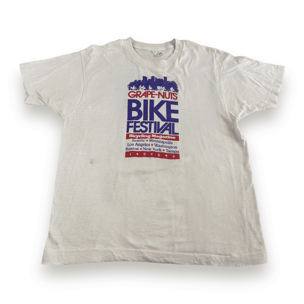 Vintage 80s Grape Nuts Bike Festival T-Shirt MEDIUM