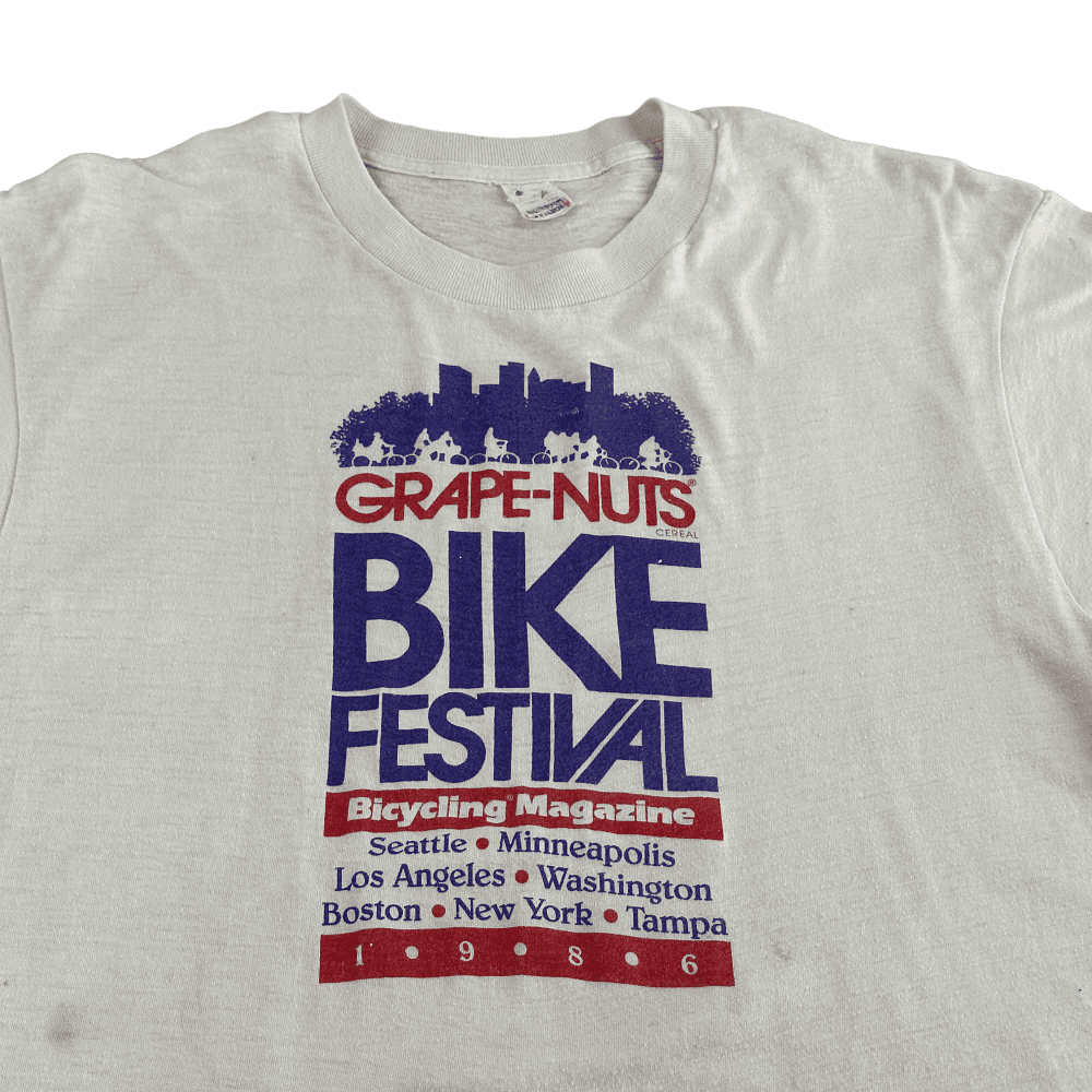 Vintage 80s Grape Nuts Bike Festival T-Shirt MEDIUM