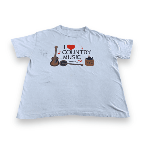 Vintage 80s I Love Country Music Moonshine T-Shirt LARGE