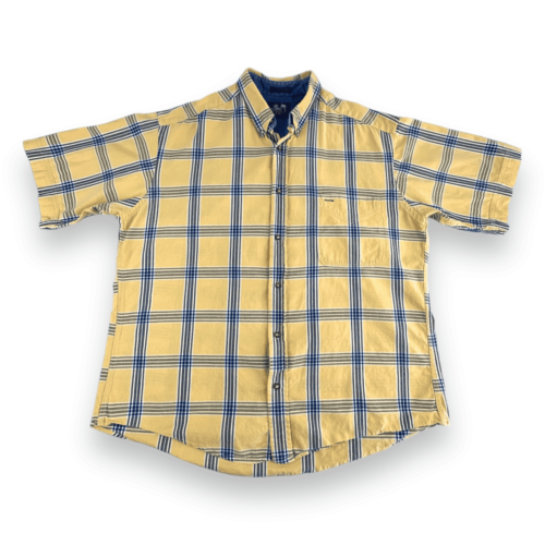 Vintage Sero Shirtmakers Shirt 90s Yellow Plaid Adult XL