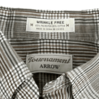 Vintage Plaid Dress Shirt 80s Arrow Tournament Long Sleeve Adult MEDIUM