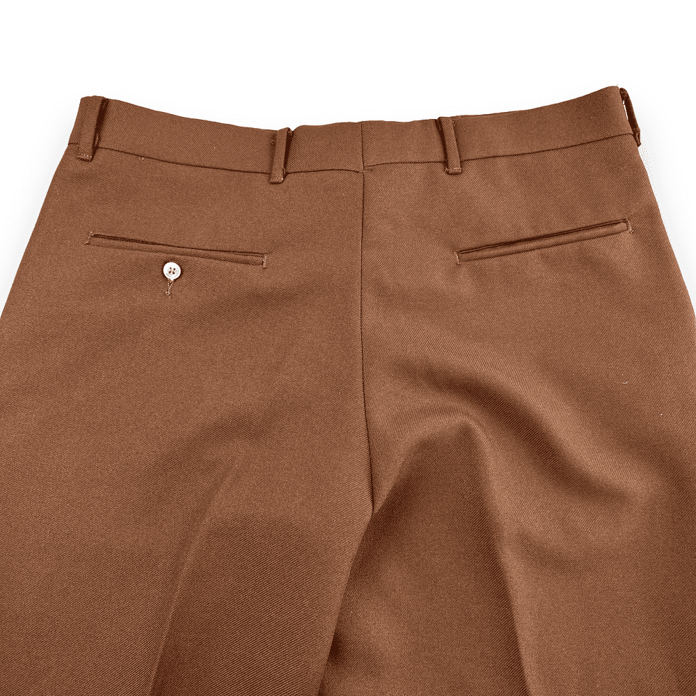 Vintage Polyester Pants Adult 33x30 Coffee Brown 70s 80s Haband Stretch