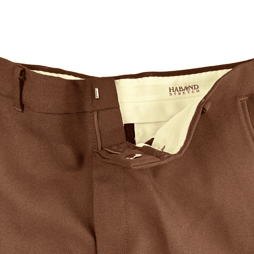 Vintage Polyester Pants Adult 33x30 Coffee Brown 70s 80s Haband Stretch