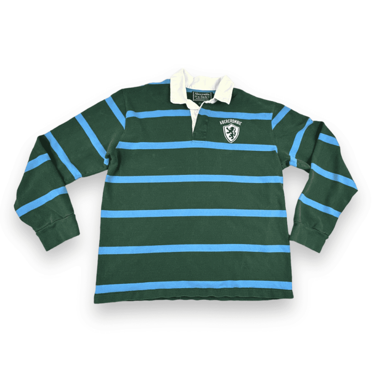 Vintage Abercrombie & Fitch Polo Shirt Rugby Stripe Adult LARGE