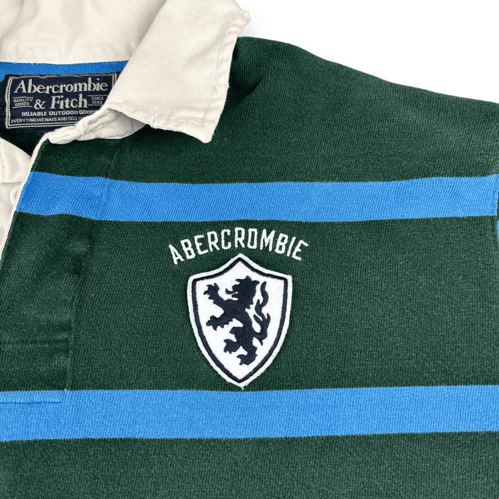 Vintage Abercrombie & Fitch Polo Shirt Rugby Stripe Adult LARGE