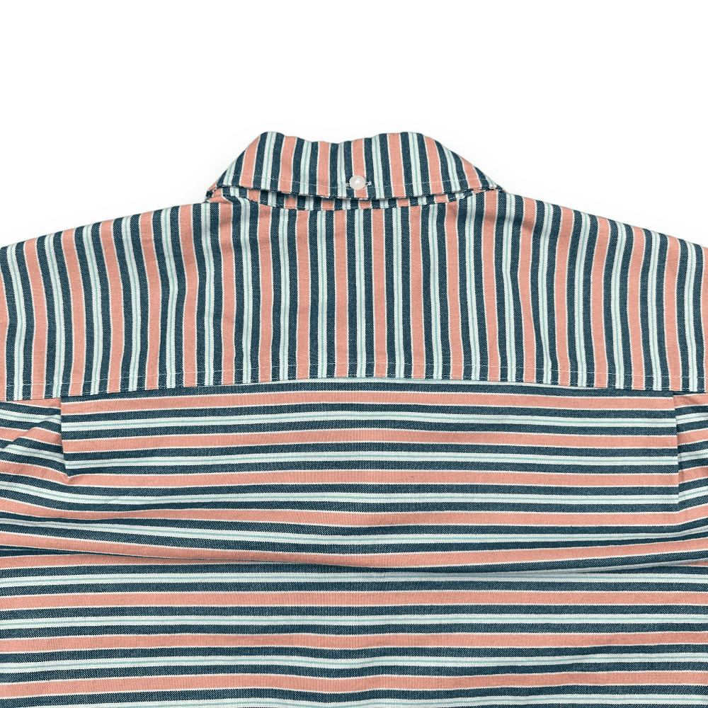 LL Bean Shirt Salmon Pastel Striped Adult LARGE-4 LL Bean Shirt Salmon Pastel Striped Adult LARGE