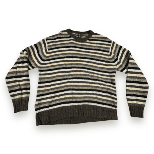 Gap Wool Sweater Striped Brown Gray Beige Black Adult LARGE