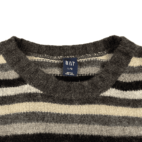 Gap Wool Sweater Striped Brown Gray Beige Black Adult LARGE