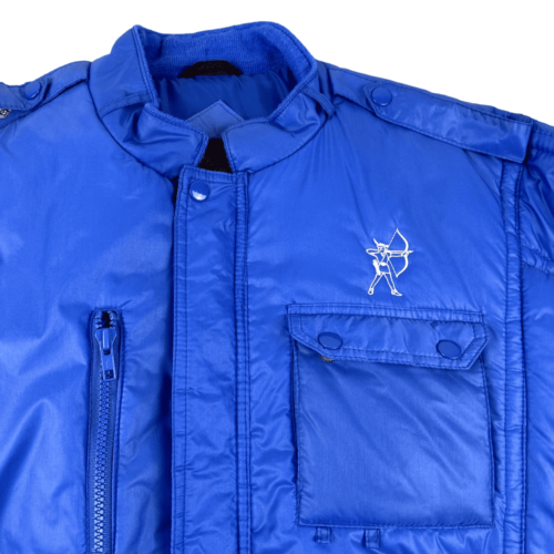 Vintage Upstream Racing Division Jacket 80s Blue Puffer Adult LARGE