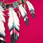 Vintage Feather Necklace Shirt 90s Pink Native American Adult LARGE