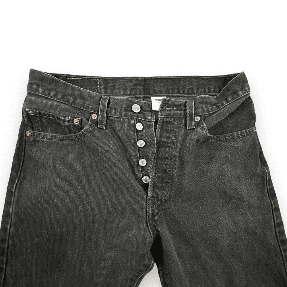 Vintage Levis Jeans 30x34 Black Straight 501 Button Fly 32x36
