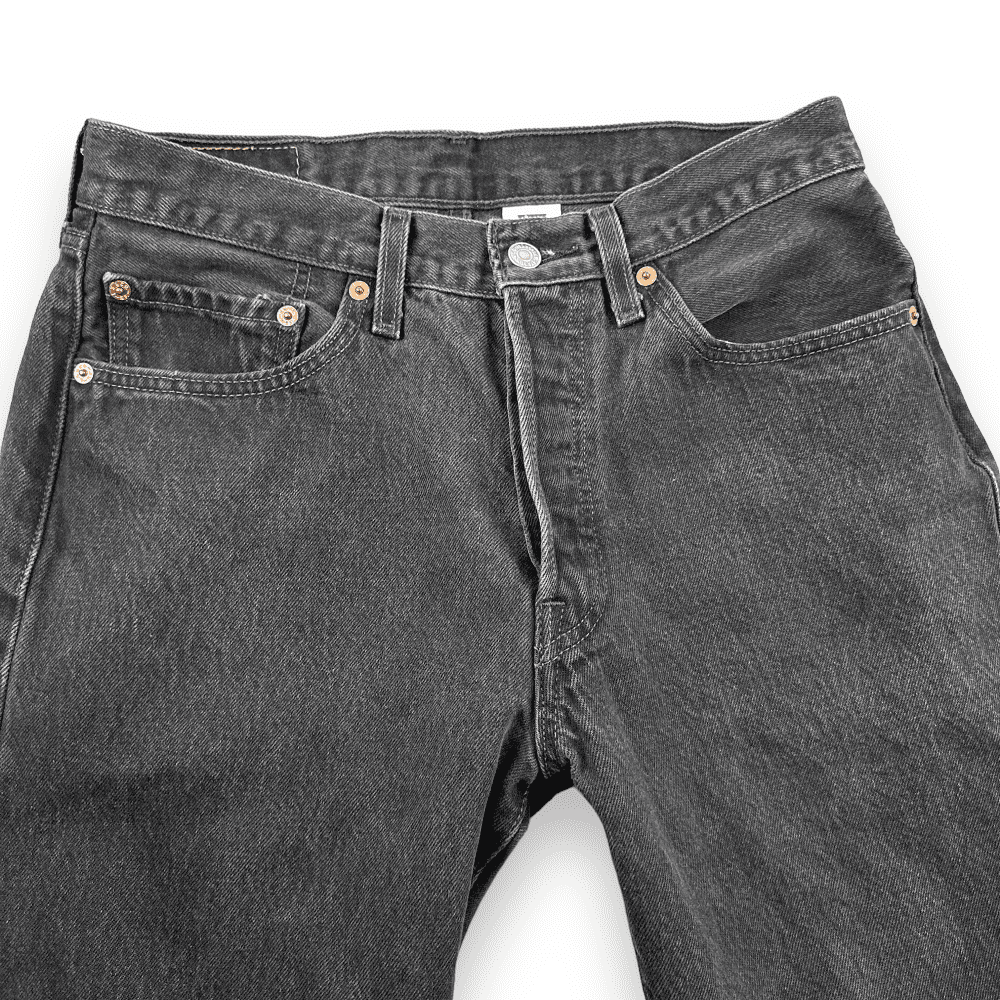 Vintage Levis Jeans 30x34 Black Straight 501 Button Fly 32x36