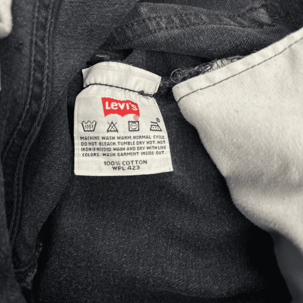 Vintage Levis Jeans 30x34 Black Straight 501 Button Fly 32x36