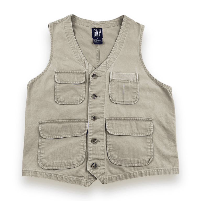 Vintage Gap Vest Beige Pockets 90s