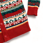 Vintage Cardigan Sweater 70s Fair Isle Aztec Adult SMALL