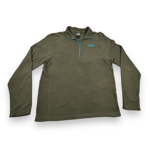 North Face Sweater Olive Green Sweatshirt Pullover TKA 100 Glacier Adult MEDIUM
