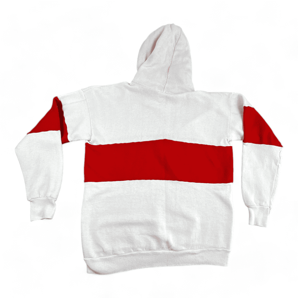Vintage Disney Sweater 80s Mickey Mouse Red Stripe Hoodie Adult MEDIUM
