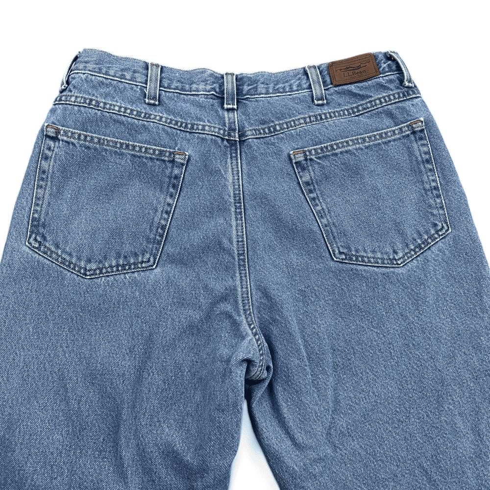Vintage LL Bean Jeans Blue Flannel Lined Light Wash Mens 32x30