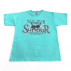 Vintage Whitewater Survivor Shirt 90s Green New River Rafting Mountain Tours Adult MEDIUM