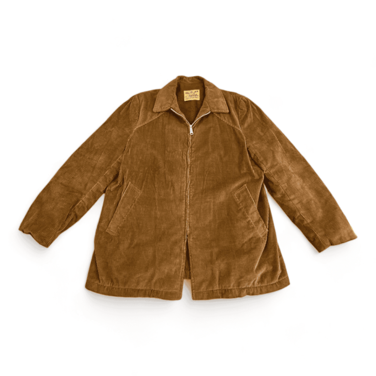 Vintage Action Styled Sportswear Brown Corduroy Coat  60s