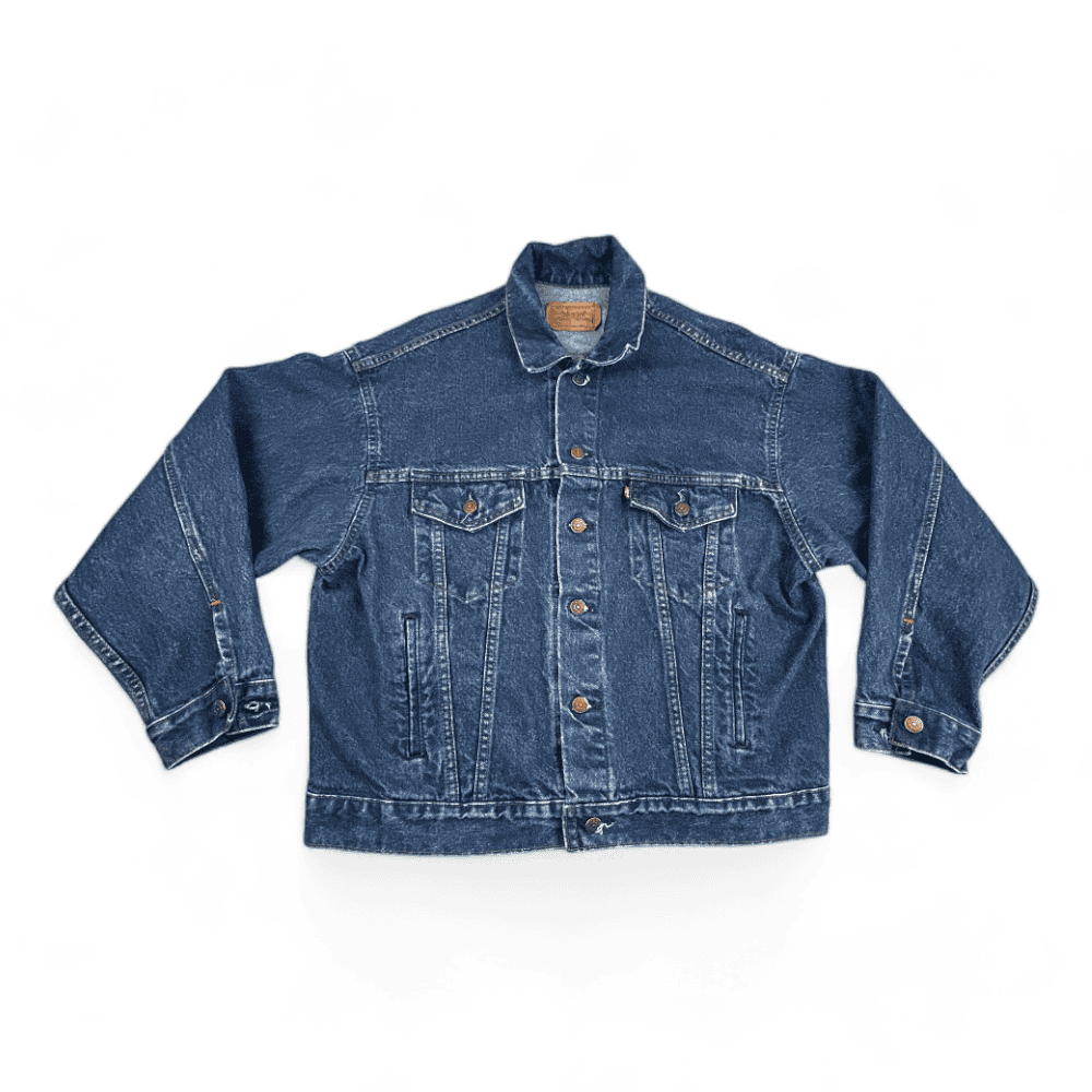 Vintage Levis Jean Jacket 80s Blue Dark Wash Type 3 Trucker Denim Adult LARGE-1 Vintage Levis Jean Jacket 80s Blue Dark Wash Type 3 Trucker Denim Adult LARGE