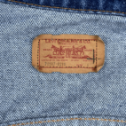 Vintage Levis Jean Jacket 80s Blue Dark Wash Type 3 Trucker Denim Adult LARGE