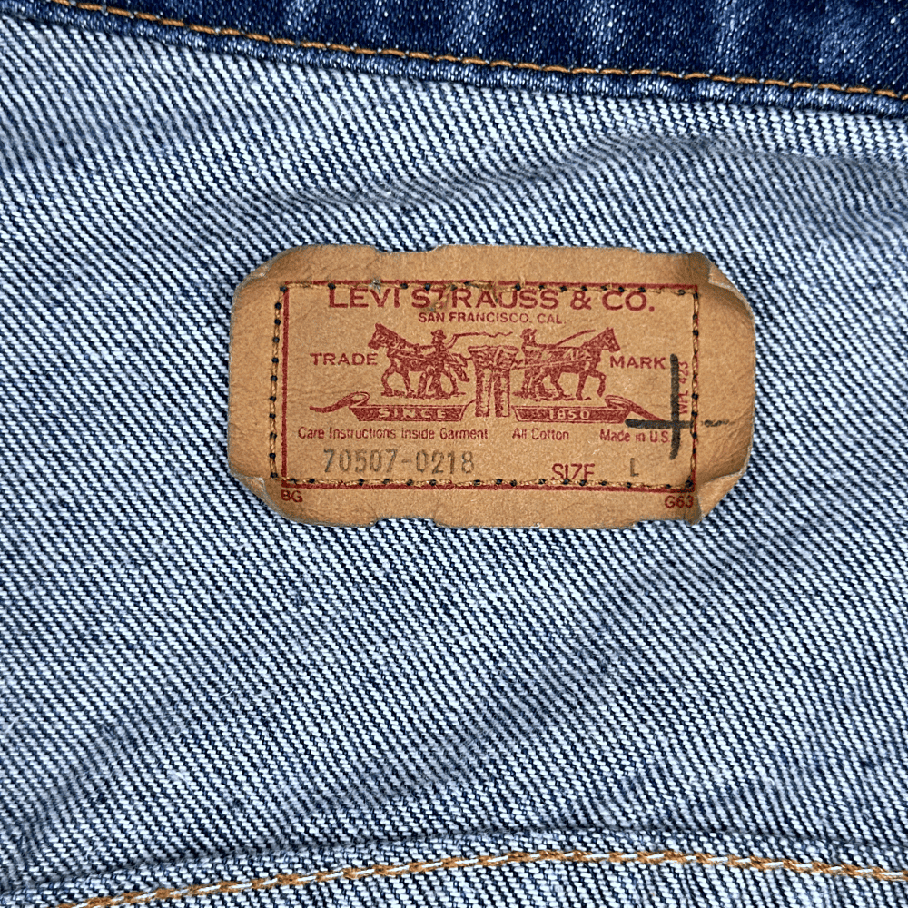 Vintage Levis Jean Jacket 80s Blue Dark Wash Type 3 Trucker Denim Adult LARGE-11 Vintage Levis Jean Jacket 80s Blue Dark Wash Type 3 Trucker Denim Adult LARGE