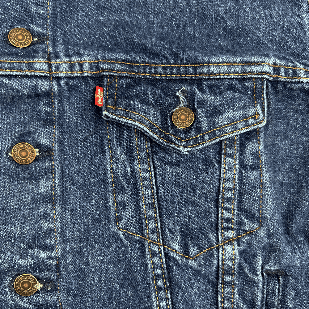 Vintage Levis Jean Jacket 80s Blue Dark Wash Type 3 Trucker Denim Adult LARGE-3 Vintage Levis Jean Jacket 80s Blue Dark Wash Type 3 Trucker Denim Adult LARGE