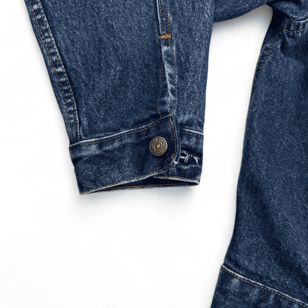 Vintage Levis Jean Jacket 80s Blue Dark Wash Type 3 Trucker Denim Adult LARGE-6 Vintage Levis Jean Jacket 80s Blue Dark Wash Type 3 Trucker Denim Adult LARGE