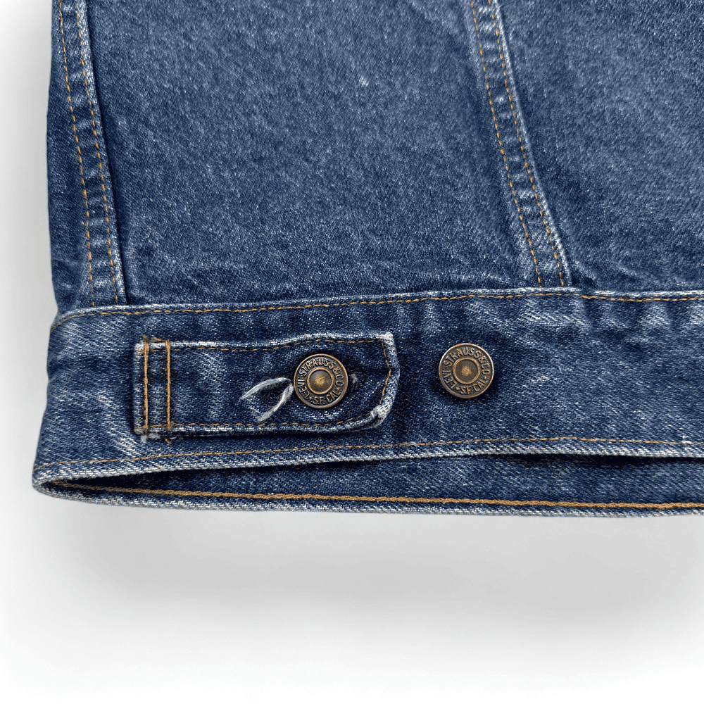 Vintage Levis Jean Jacket 80s Blue Dark Wash Type 3 Trucker Denim Adult LARGE-8 Vintage Levis Jean Jacket 80s Blue Dark Wash Type 3 Trucker Denim Adult LARGE