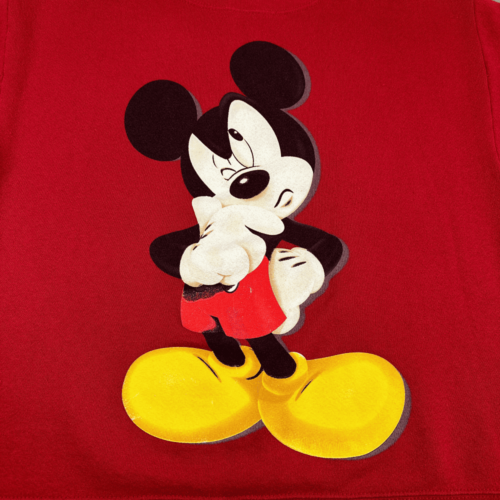 Vintage Disney Sweater 90s Red Mickey Mouse Sweatshirt Adult SMALL
