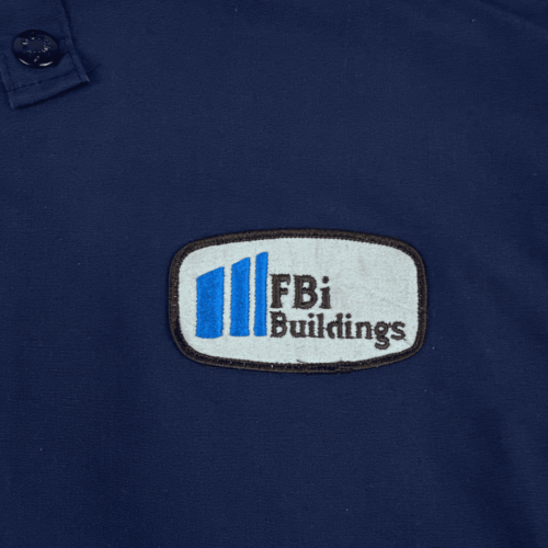 Vintage King Louie Jacket Blue 80s FBi Buildings Patch Adult LARGE