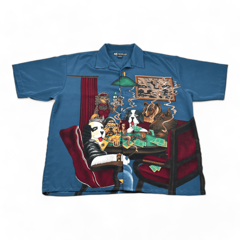 Vintage Big Dogs Playing Poker Shirt Y2K