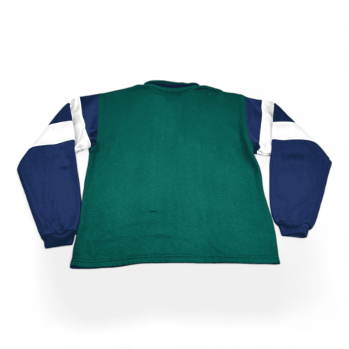 Vintage Dunlop Sweater 90s Color Block Polo Sweatshirt Adult MEDIUM