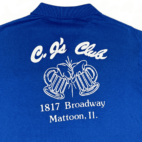 Vintage 80s Polo Shirt Blue Bar Tavern Workshirt CJs Club Adult MEDIUM