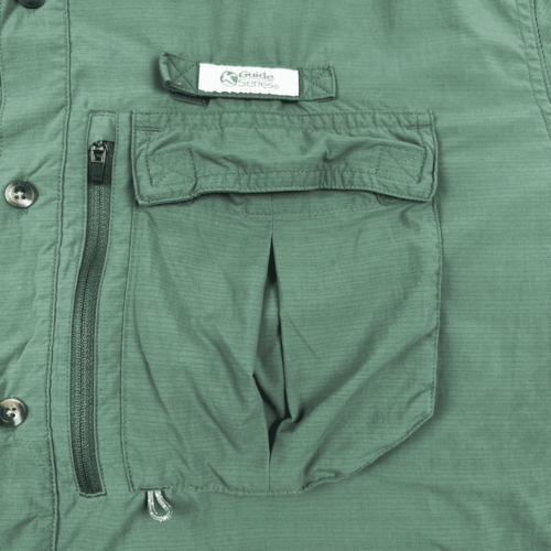 Gander Mountain Fishing Shirt Green Guide Series Vented Adult 2XL XXL