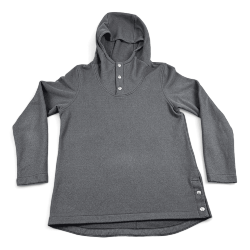 North Face Sweater Gray Knit Stitch Fleece Pullover Hoodie Womens MEDIUM