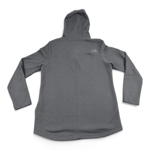 North Face Sweater Gray Knit Stitch Fleece Pullover Hoodie Womens MEDIUM