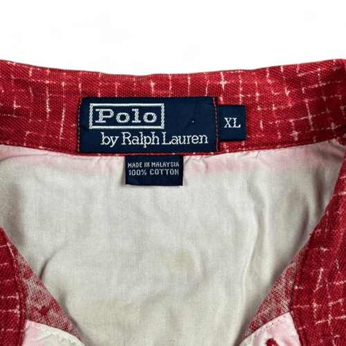 Vintage Ralph Lauren Polo Shirt 90s Red Small Pony Pocket Adult MEDIUM