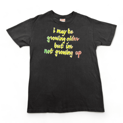Vintage Growing Older Shirt 90s Not Growing Up Black Adult MEDIUM