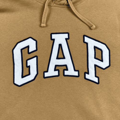 Gap Sweater Stitched Spell Out Brown Hoodie Pullover Adult EXTRA LARGE