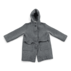 Eddie Bauer Wool Coat Gray Trench Hooded Womens MEDIUM