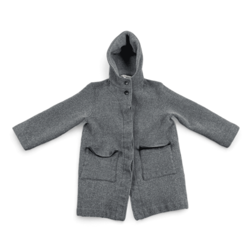 Eddie Bauer Wool Coat Gray Trench Hooded Womens MEDIUM