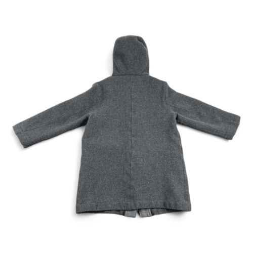 Eddie Bauer Wool Coat Gray Trench Hooded Womens MEDIUM