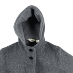 Eddie Bauer Wool Coat Gray Trench Hooded Womens MEDIUM